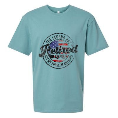 Legend Has Retired 2025 Not My Problem Anymore Retirement Gift Sueded Cloud Jersey T-Shirt