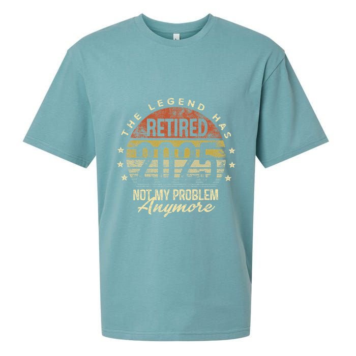 Legend Has Retired 2025 Not My Problem Anymore Retirement Gift Sueded Cloud Jersey T-Shirt