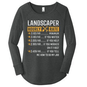 Landscaper Hourly Rate Funny Landscaper Women's Perfect Tri Tunic Long Sleeve Shirt