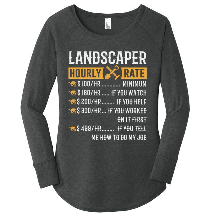 Landscaper Hourly Rate Funny Landscaper Women's Perfect Tri Tunic Long Sleeve Shirt