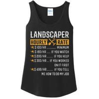 Landscaper Hourly Rate Funny Landscaper Ladies Essential Tank