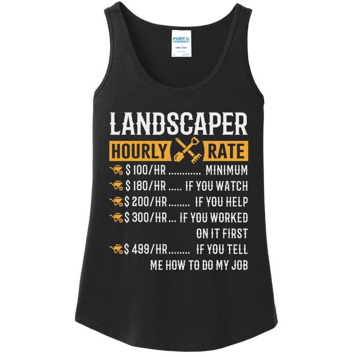 Landscaper Hourly Rate Funny Landscaper Ladies Essential Tank