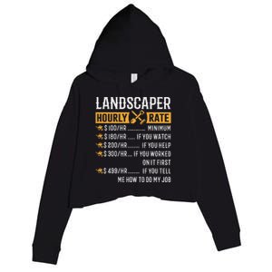 Landscaper Hourly Rate Funny Landscaper Crop Fleece Hoodie