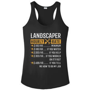 Landscaper Hourly Rate Funny Landscaper Ladies PosiCharge Competitor Racerback Tank