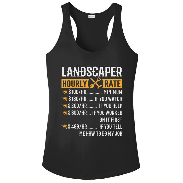 Landscaper Hourly Rate Funny Landscaper Ladies PosiCharge Competitor Racerback Tank