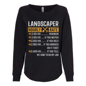 Landscaper Hourly Rate Funny Landscaper Womens California Wash Sweatshirt