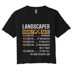 Landscaper Hourly Rate Funny Landscaper Women's Crop Top Tee