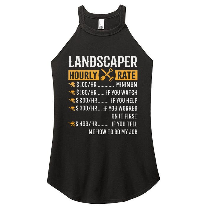 Landscaper Hourly Rate Funny Landscaper Women's Perfect Tri Rocker Tank