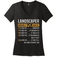 Landscaper Hourly Rate Funny Landscaper Women's V-Neck T-Shirt