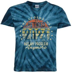 Legend Has Retired 2024 Not My Problem Anymore Retirement Kids Tie-Dye T-Shirt