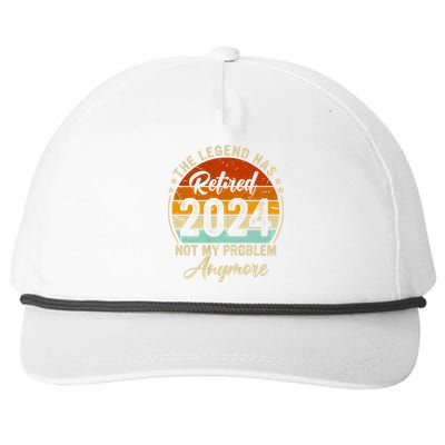 Legend Has Retired 2024 Not My Problem Anymore Snapback Five-Panel Rope Hat