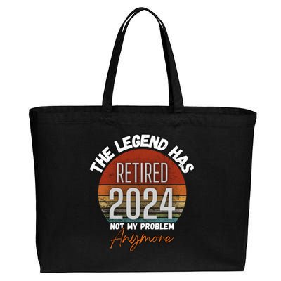 Legend Has Retired 2024 Not My Problem Anymore Cotton Canvas Jumbo Tote