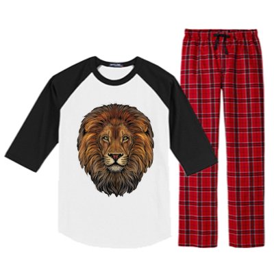 Lion Head Realistic For Lovers Of Lions King African Animal Raglan Sleeve Pajama Set