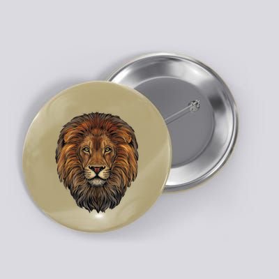 Lion Head Realistic For Lovers Of Lions King African Animal Button