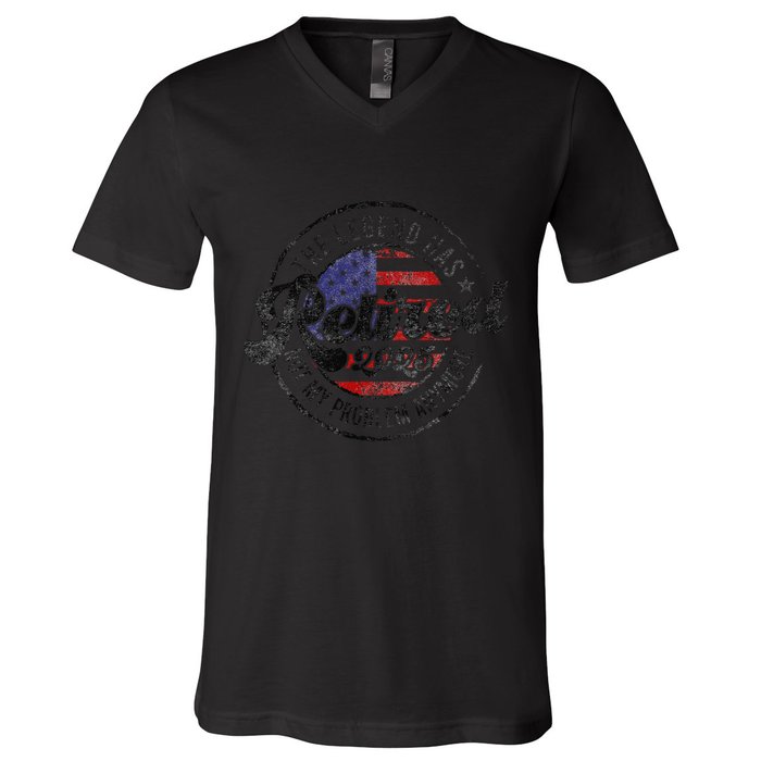 Legend Has Retired 2025 Not My Problem Anymore Retirement V-Neck T-Shirt