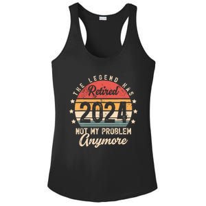 Legend Has Retired 2024 Not My Problem Anymore Retirement Ladies PosiCharge Competitor Racerback Tank