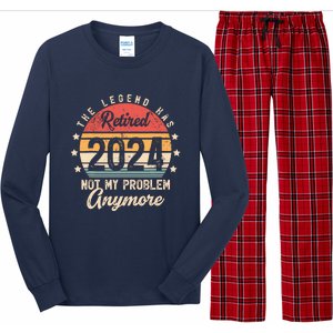 Legend Has Retired 2024 Not My Problem Anymore Retirement Long Sleeve Pajama Set