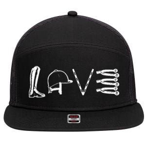 Love Horseback Riding 7 Panel Mesh Trucker Snapback Hat