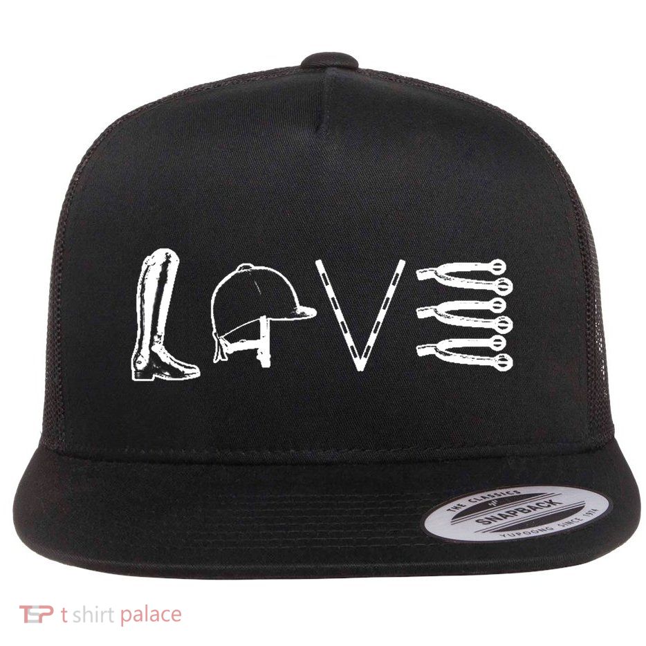 Love Horseback Riding Flat Bill Trucker Hat