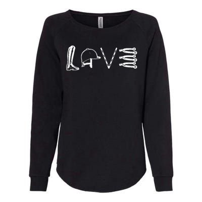 Love Horseback Riding Womens California Wash Sweatshirt