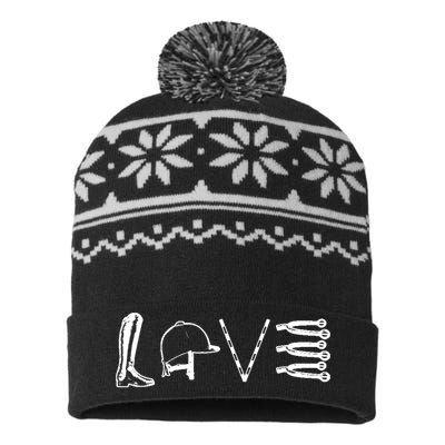 Love Horseback Riding USA-Made Snowflake Beanie