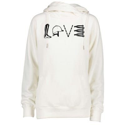 Love Horseback Riding Womens Funnel Neck Pullover Hood