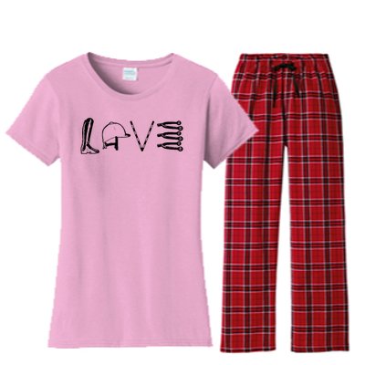 Love Horseback Riding Women's Flannel Pajama Set