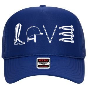 Love Horseback Riding High Crown Mesh Back Trucker Hat