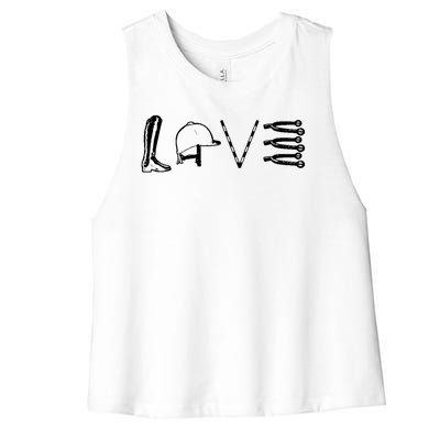 Love Horseback Riding Women's Racerback Cropped Tank