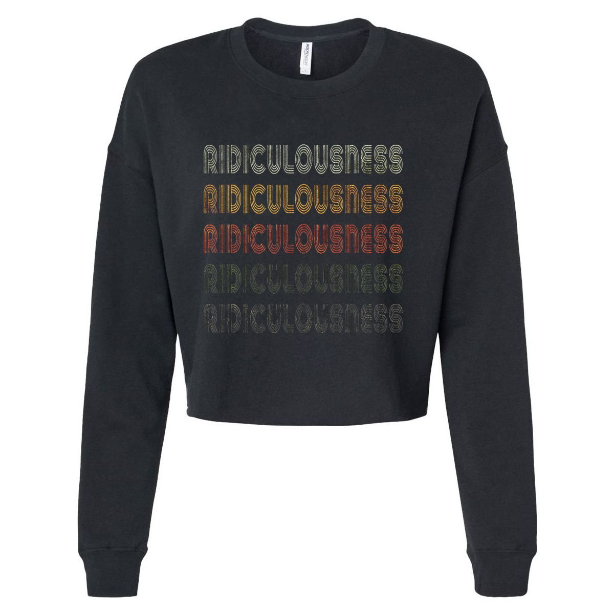 Love Heart Ridiculousness Grunge Vintage Style Cropped Pullover Crew
