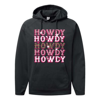 Leopard Howdy Rodeo Western Country Southern Cowgirl Performance Fleece Hoodie