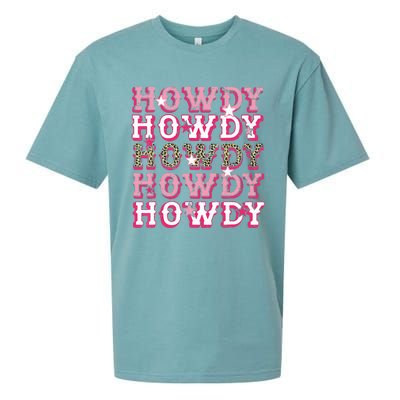 Leopard Howdy Rodeo Western Country Southern Cowgirl Sueded Cloud Jersey T-Shirt