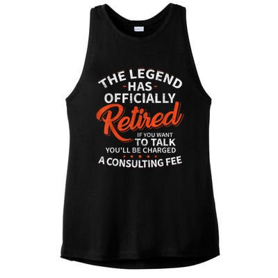 Legend Has Retired Men S Party Ladies PosiCharge Tri-Blend Wicking Tank