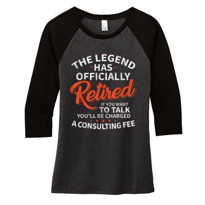 Legend Has Retired Men S Party Women's Tri-Blend 3/4-Sleeve Raglan Shirt