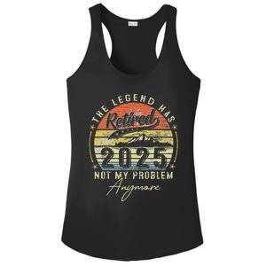 Legend Has Retired 2025 Not My Problem Anymore Retirement Ladies PosiCharge Competitor Racerback Tank