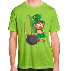 Leprechaun Hawaiian Surfing St Patricks Day Hawaii Aloha Funny Gift Adult ChromaSoft Performance T-Shirt