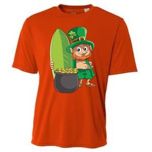 Leprechaun Hawaiian Surfing St Patricks Day Hawaii Aloha Funny Gift Cooling Performance Crew T-Shirt