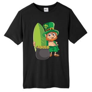 Leprechaun Hawaiian Surfing St Patricks Day Hawaii Aloha Funny Gift Tall Fusion ChromaSoft Performance T-Shirt