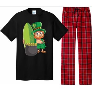 Leprechaun Hawaiian Surfing St Patricks Day Hawaii Aloha Funny Gift Pajama Set