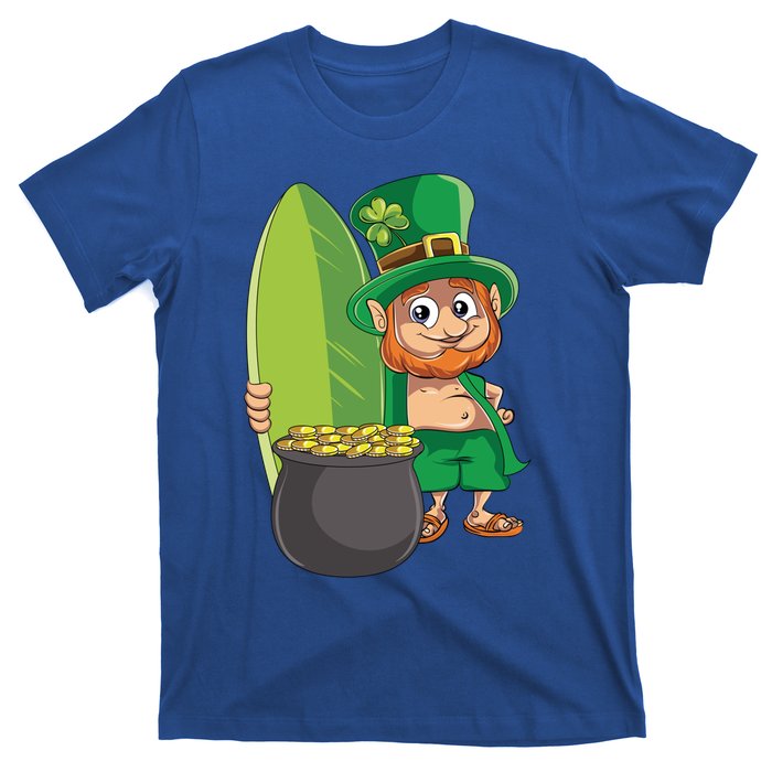 Leprechaun Hawaiian Surfing St Patricks Day Hawaii Aloha Funny Gift T-Shirt