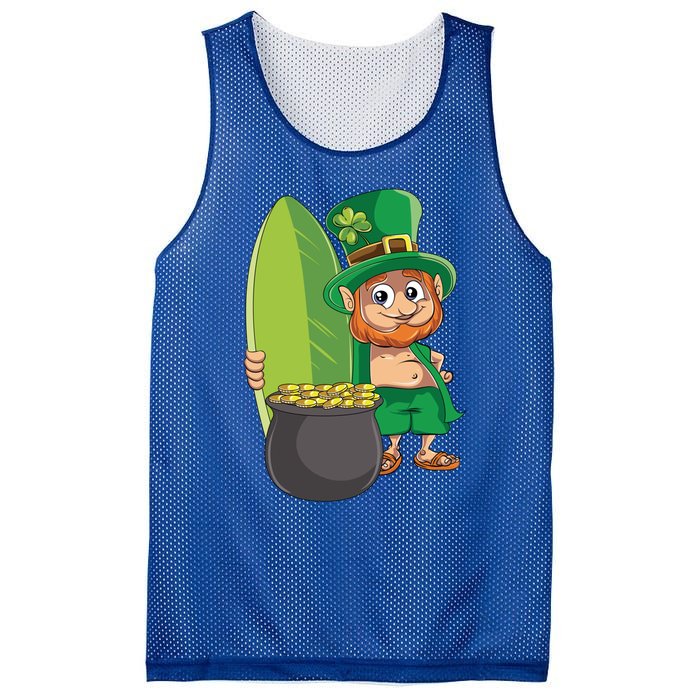 Leprechaun Hawaiian Surfing St Patricks Day Hawaii Aloha Funny Gift Mesh Reversible Basketball Jersey Tank