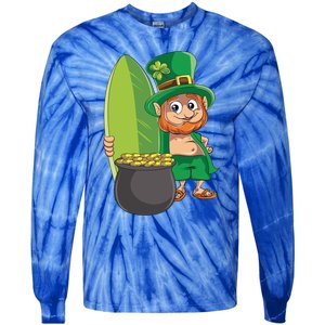 Leprechaun Hawaiian Surfing St Patricks Day Hawaii Aloha Funny Gift Tie-Dye Long Sleeve Shirt