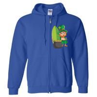 Leprechaun Hawaiian Surfing St Patricks Day Hawaii Aloha Funny Gift Full Zip Hoodie