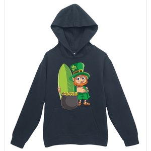 Leprechaun Hawaiian Surfing St Patricks Day Hawaii Aloha Funny Gift Urban Pullover Hoodie