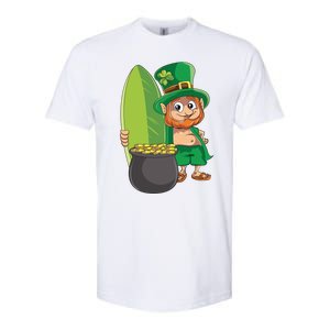 Leprechaun Hawaiian Surfing St Patricks Day Hawaii Aloha Funny Gift Softstyle CVC T-Shirt