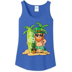 Leprechaun Hawaiian Surfing St Patricks Day Hawaii Meaningful Gift Ladies Essential Tank