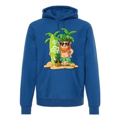 Leprechaun Hawaiian Surfing St Patricks Day Hawaii Meaningful Gift Premium Hoodie