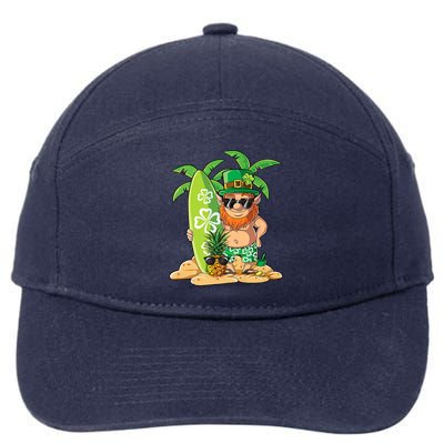 Leprechaun Hawaiian Surfing St Patricks Day Hawaii Meaningful Gift 7-Panel Snapback Hat