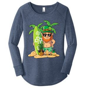 Leprechaun Hawaiian Surfing St Patricks Day Hawaii Meaningful Gift Women's Perfect Tri Tunic Long Sleeve Shirt