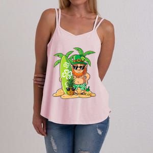 Leprechaun Hawaiian Surfing St Patricks Day Hawaii Meaningful Gift Women's Strappy Tank